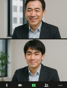 Zoomでコーチとクライアントがセッション中の画像