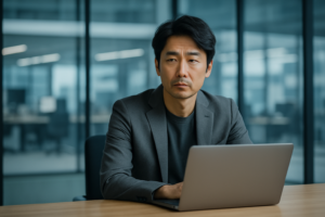 事業、組織、自身の今後のことを考えている